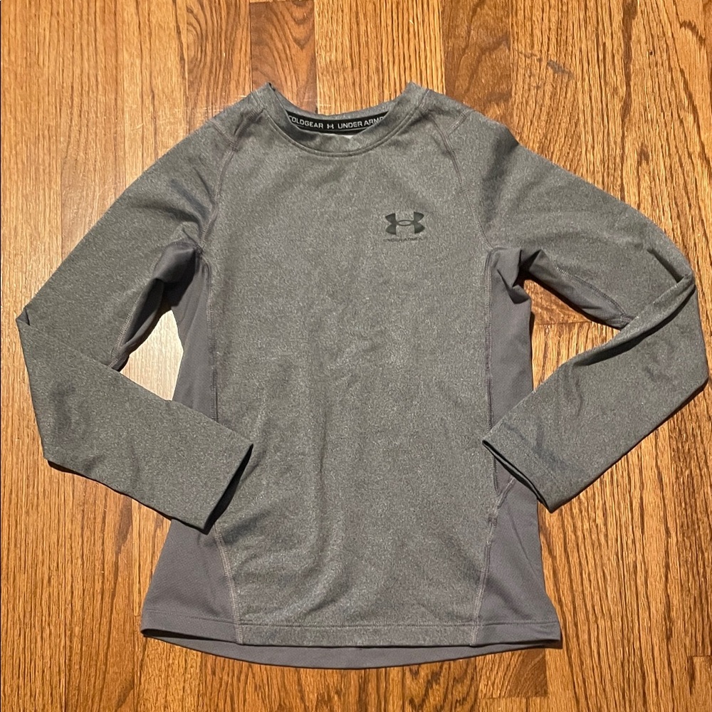 Under Armour Boys Gray Long Sleeve Performance Top